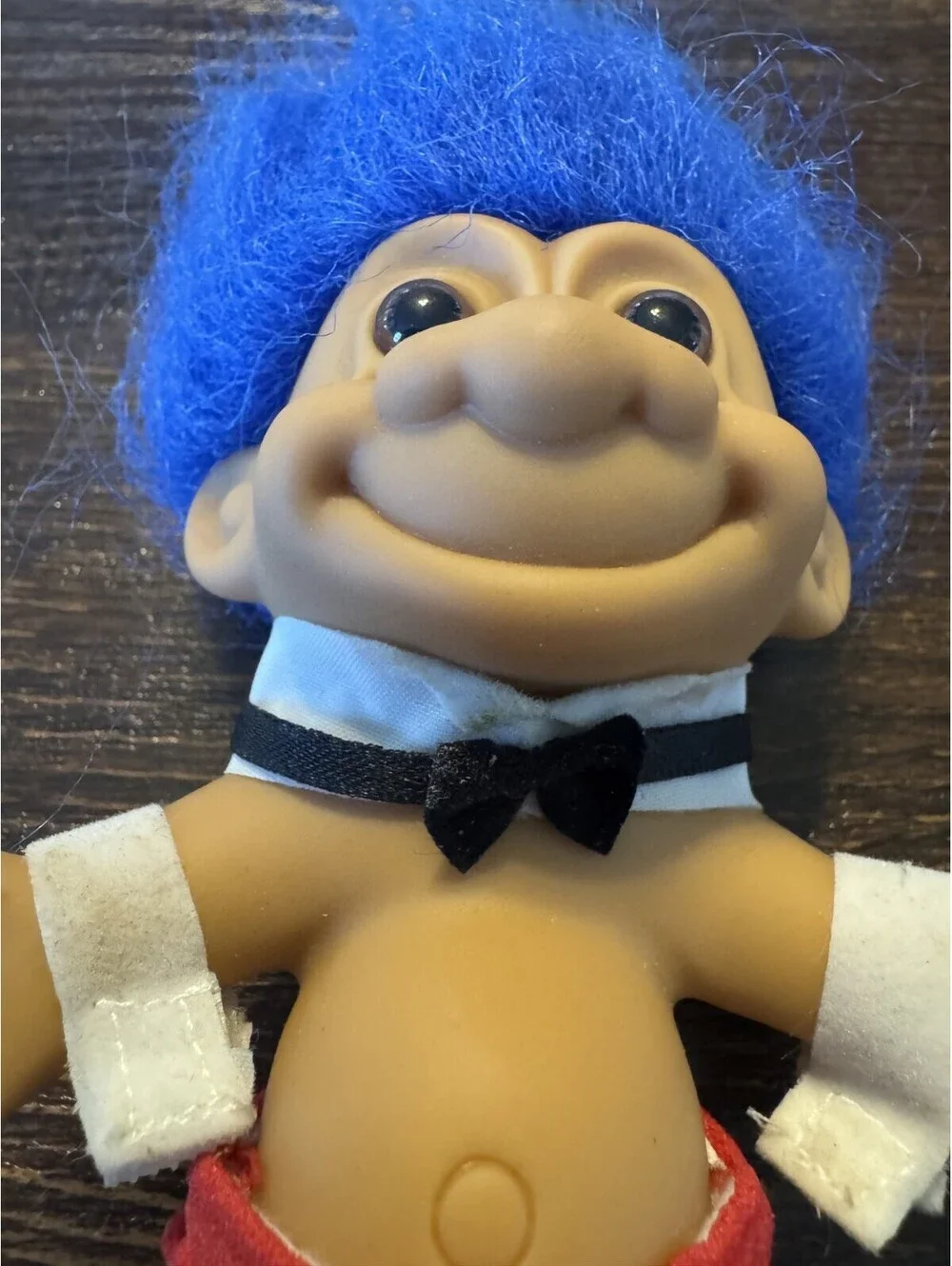 Vintage Russ Troll Doll Blue Hair Retro 4” 90s